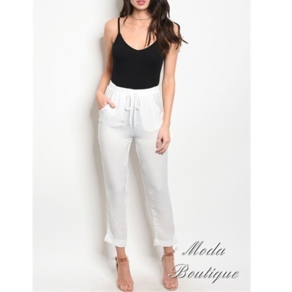 WHITE HIGH WAIST PANTS